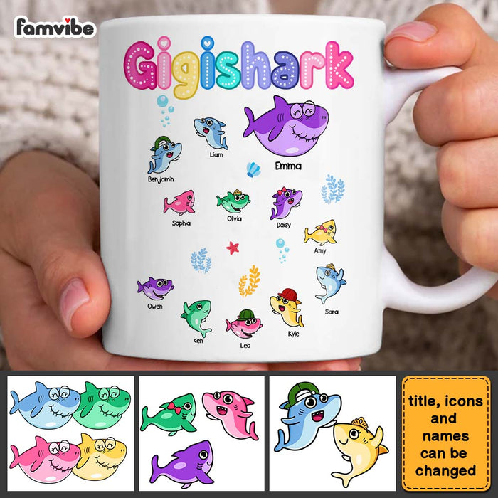 Personalized Gift For Grandma Shark Colorful Sugar Crush Mug 27881 1