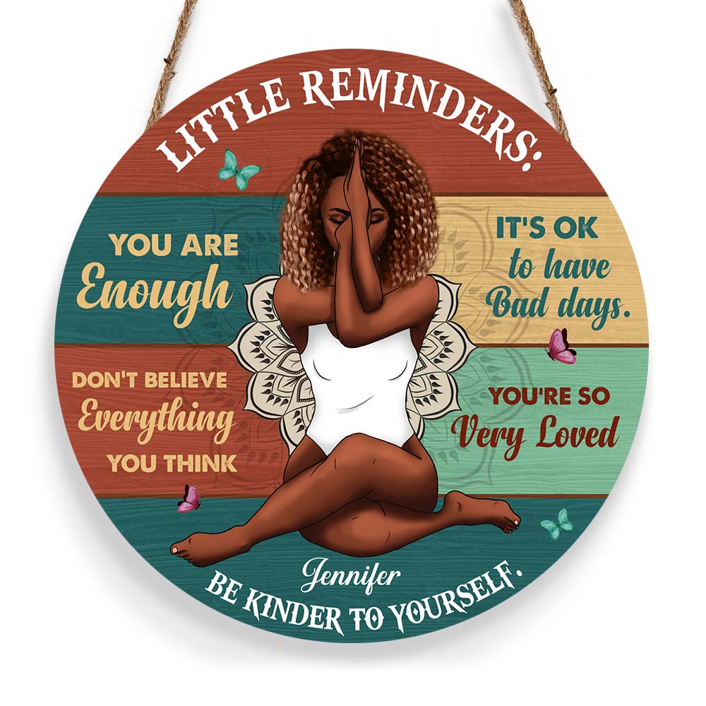 Personalized Little Reminders Gift For Daughter Round Wood Sign 27883 Primary Mockup