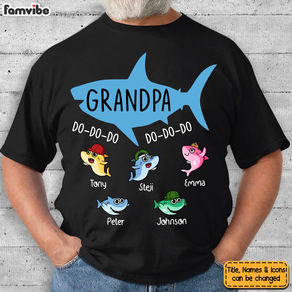 Personalized Gift For Grandpa Shark Shirt Hoodie Sweatshirt 27886 Primary Mockup