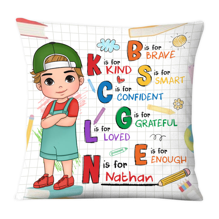 Personalized Gift For Grandson Affirmation Alphabet Pillow 27895 1