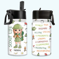 Personalized Gift For Granddaughter Scout Life Affirmation Kids Water Bottle With Straw Lid 27897 thumb 1