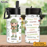 Personalized Gift For Granddaughter Scout Life Affirmation Kids Water Bottle With Straw Lid 27897 thumb 1