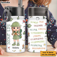Personalized Gift For Granddaughter Scout Life Affirmation Kids Water Bottle With Straw Lid 27897 thumb 1