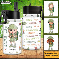 Personalized Gift For Granddaughter Scout Life Affirmation Kids Water Bottle With Straw Lid 27897 thumb 1