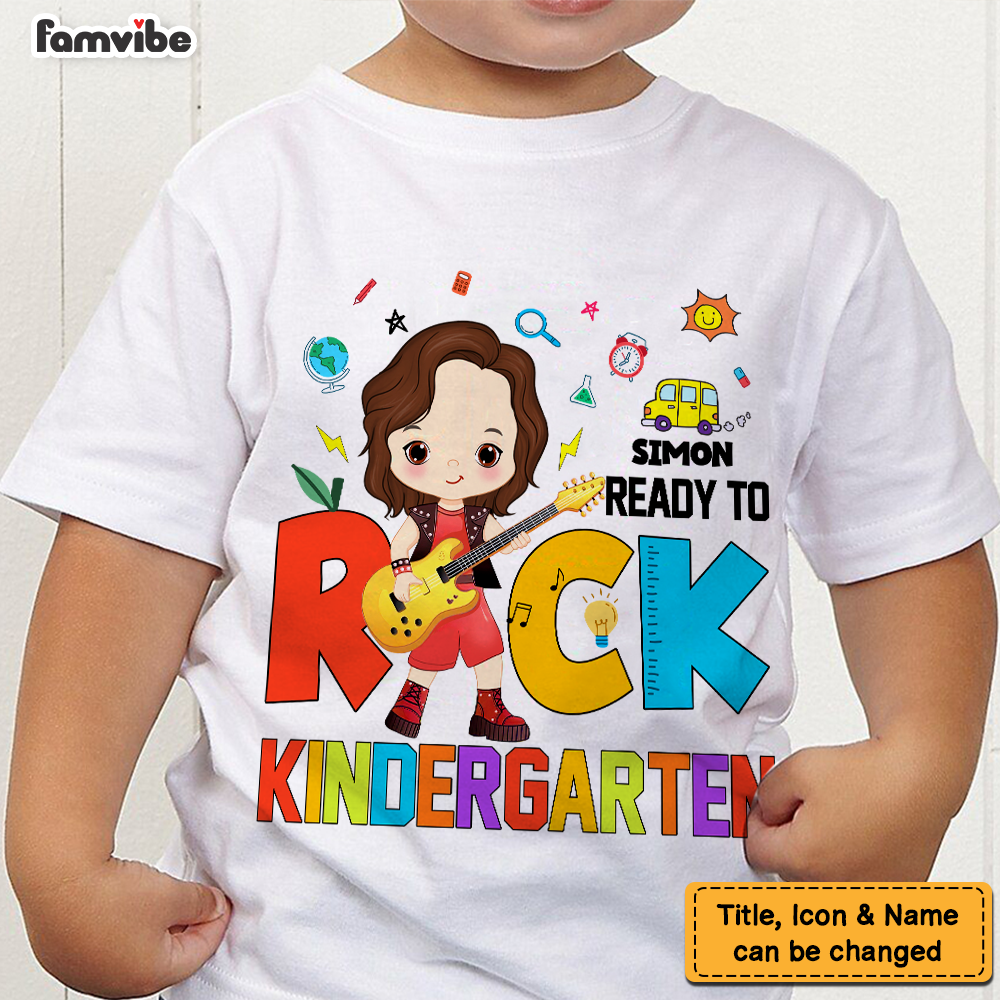Personalized Back To School Gift For Grandson Ready To Rock Shirt Hoodie Sweatshirt 27899 Kid T Shirt Mockup 2