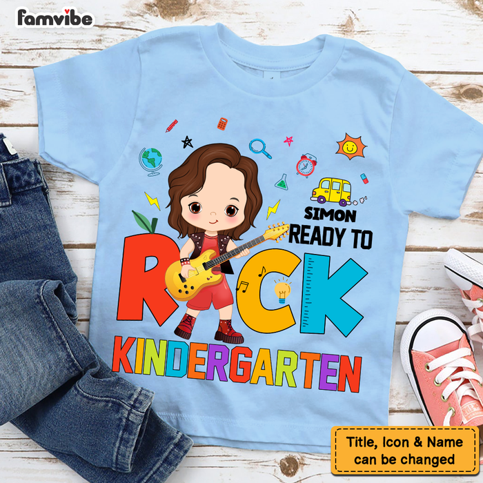 Personalized Back To School Gift For Grandson Ready To Rock Kid T Shirt 27899 1