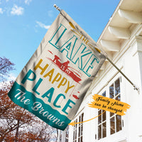 Personalized Lake Happy Place Garden Flag JL62 95O60 thumb 1