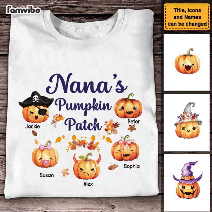 Personalized Gift For Grandma Pumpkin Patch Autumn Pattern Shirt - Hoodie - Sweatshirt 27906 1