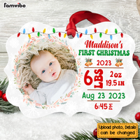 Personalized Baby's First Christmas Newborn Birth Stats Photo Benelux Ornament 27911 thumb 1