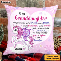 Personalized Gift For Granddaughter To My Granddaughter Unicorn Pillow 27912 thumb 1