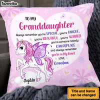 Personalized Gift For Granddaughter To My Granddaughter Unicorn Pillow 27912 thumb 1