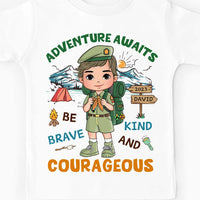 Personalized Gift For Grandson Adventure Awaits Scout Life Kid T Shirt 27915 thumb 1
