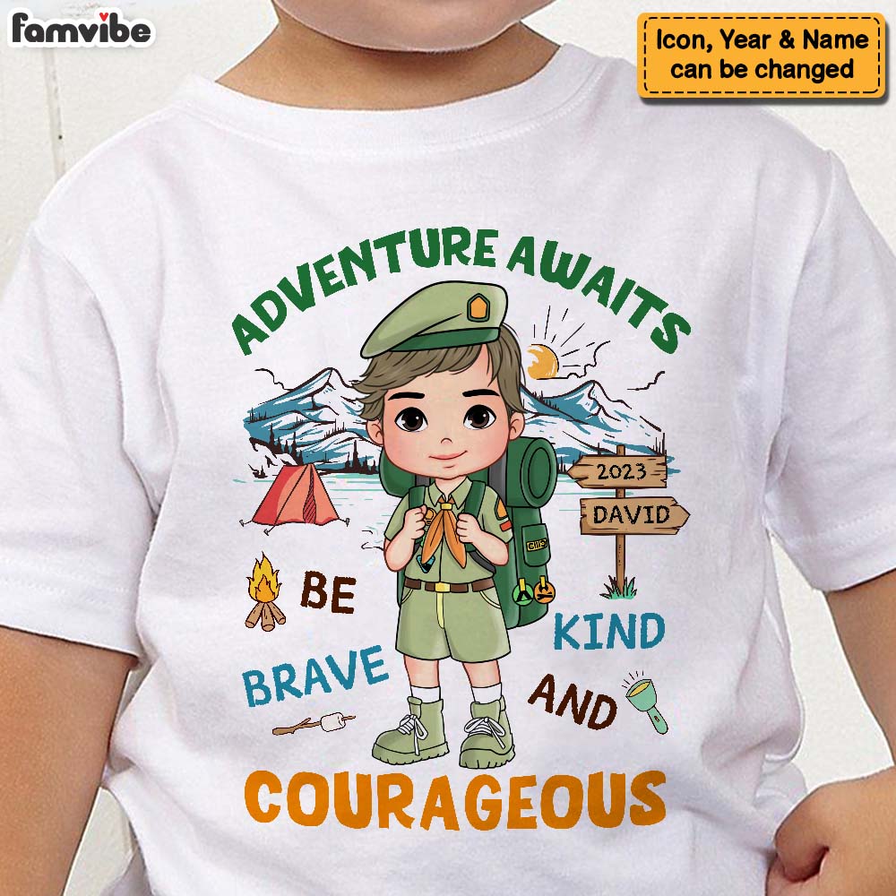 Personalized Gift For Grandson Adventure Awaits Scout Life Kid T Shirt 27915 Mockup 3