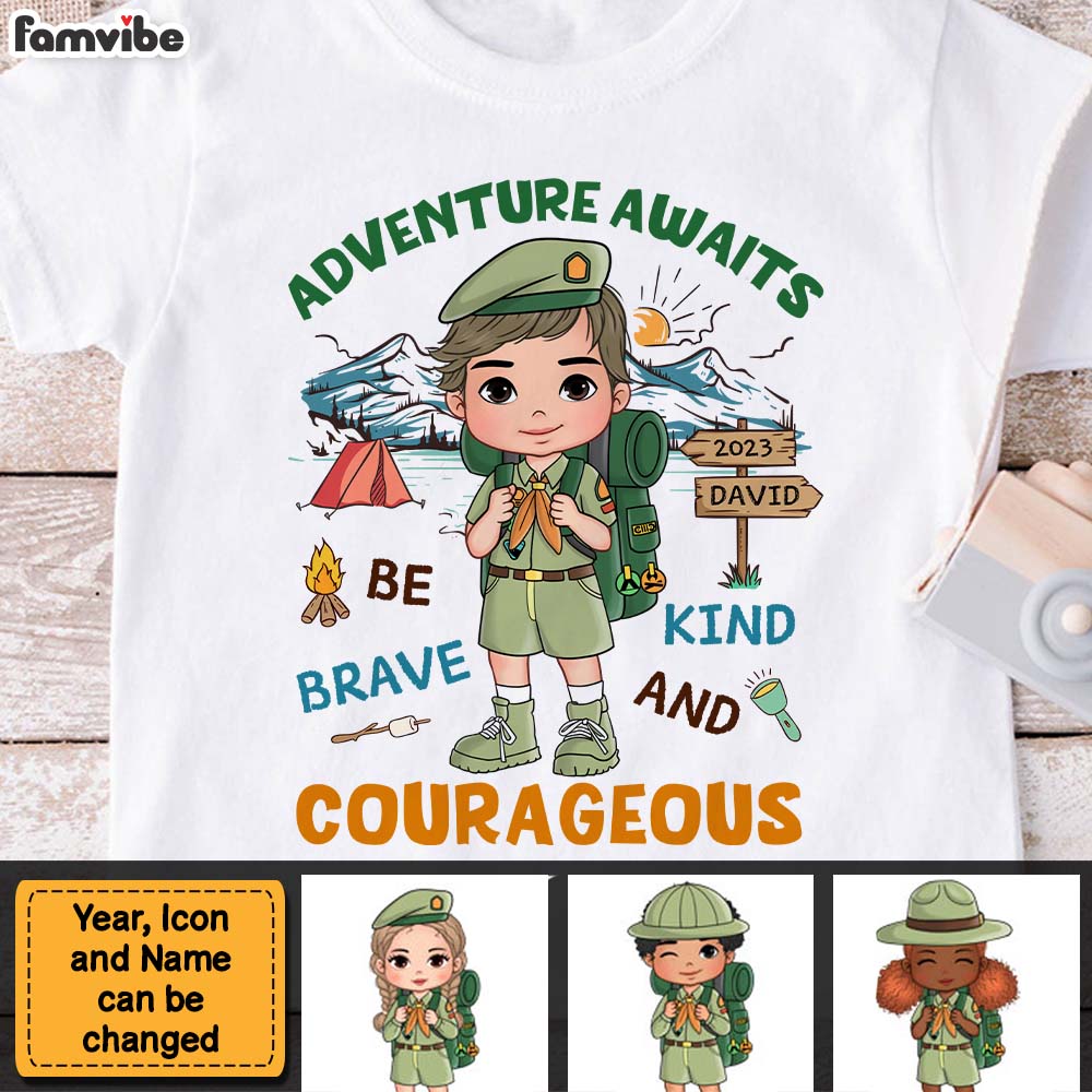 Personalized Gift For Grandson Adventure Awaits Scout Life Kid T Shirt 27915 Mockup 3