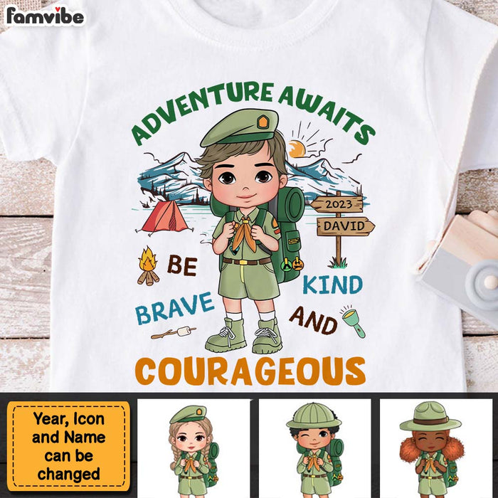 Personalized Gift For Grandson Adventure Awaits Scout Life Kid T Shirt 27915 1