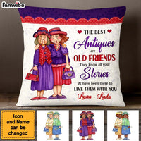 Personalized  Older Ladies Old Friend Embroidered Style Pillow 27922 thumb 1
