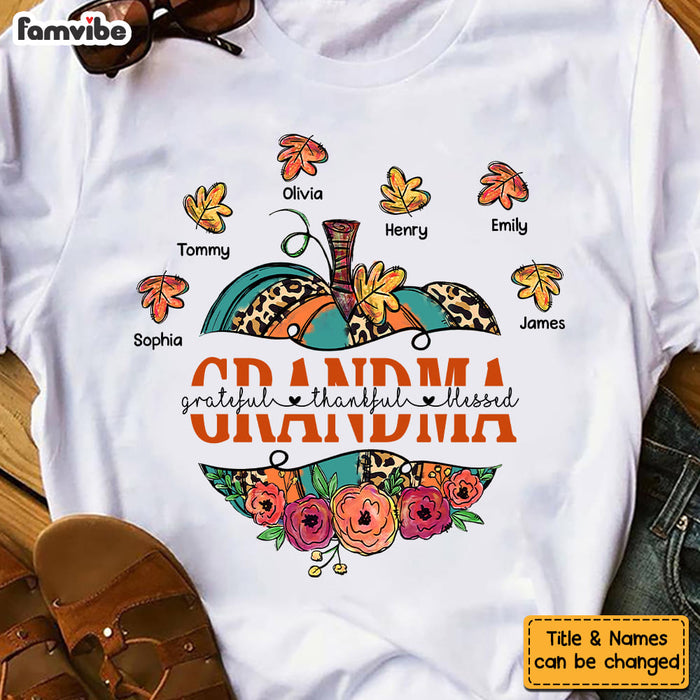 Personalized Gift For Grandma Fall Grateful Thankful Blessed Shirt - Hoodie - Sweatshirt 27923 1