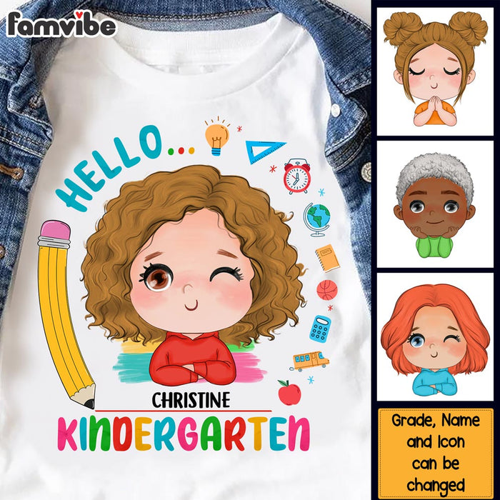 Personalized Gift For Granddaughter Hello Kindergarten Kid T Shirt 27929 1