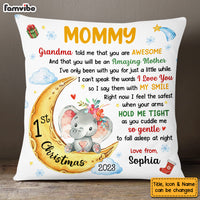 Personalized Baby Shower Elephant Baby's First Christmas Pillow 27931 thumb 1