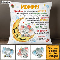 Personalized Baby Shower Elephant Baby's First Christmas Pillow 27931 thumb 1