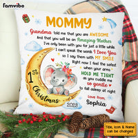 Personalized Baby Shower Elephant Baby's First Christmas Pillow 27931 thumb 1