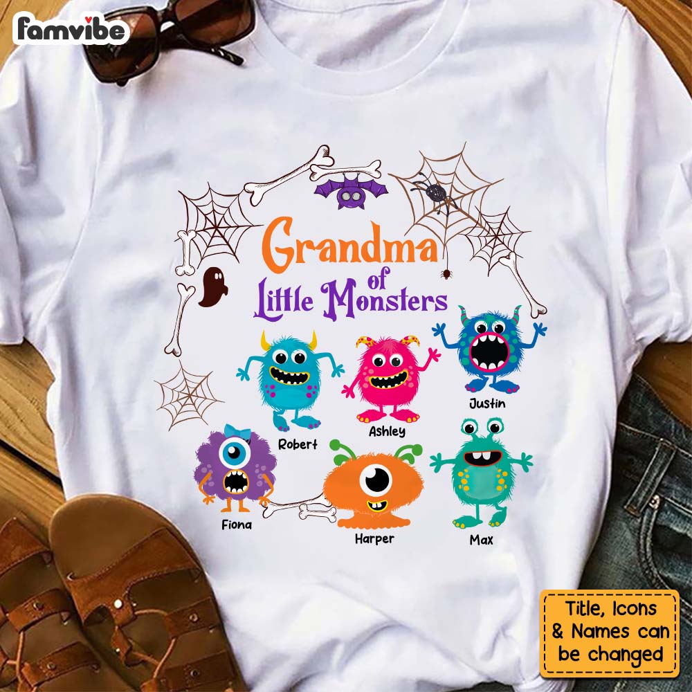 Personalized Gift For Grandma Of Little Monsters Halloween Theme Shirt Hoodie Sweatshirt 27933 Primary Mockup
