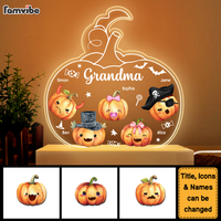 Personalized Gift For Grandma Pumpkin Shape Plaque LED Lamp Night Light 27938 thumb 1