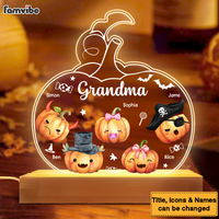 Personalized Gift For Grandma Pumpkin Shape Plaque LED Lamp Night Light 27938 thumb 1
