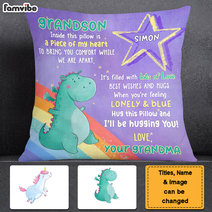 Personalized Gift For Grandson Dragon Hug This Pillow 27940 1