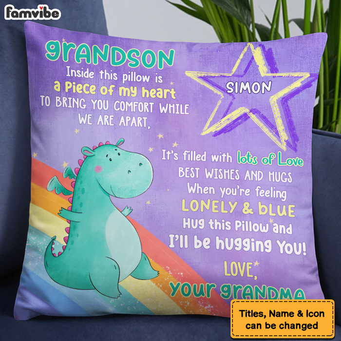 Personalized Gift For Grandson Dragon Hug This Pillow 27940 1