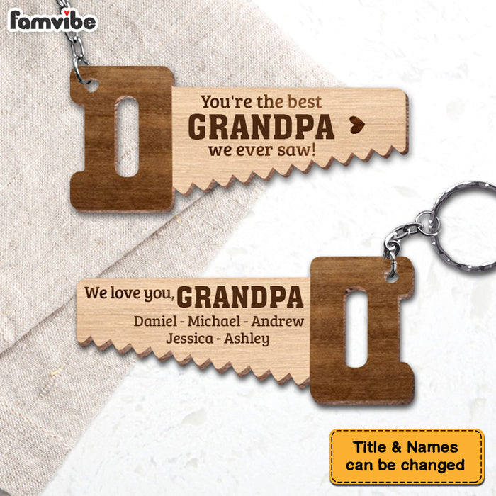 Personalized Gift For Grandpa Hand Saw Wood Keychain 27951 1