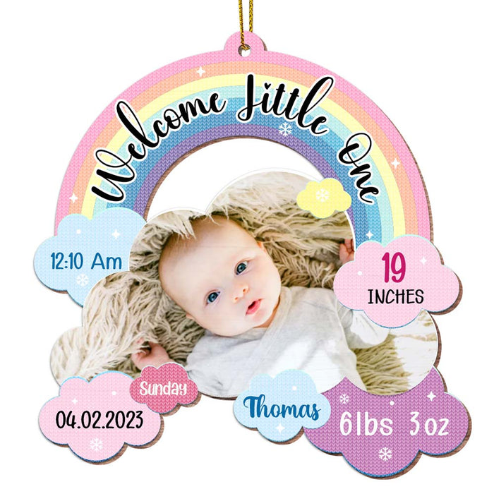 Personalized Newborn Baby Gift Welcome Little One Photo Ornament 27955 1