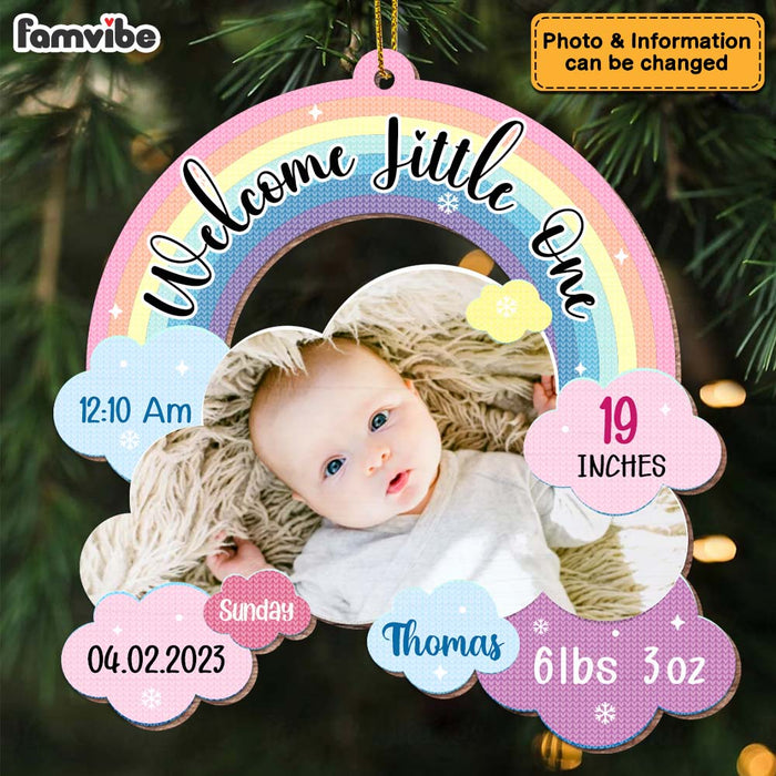 Personalized Newborn Baby Gift Welcome Little One Photo Ornament 27955 1