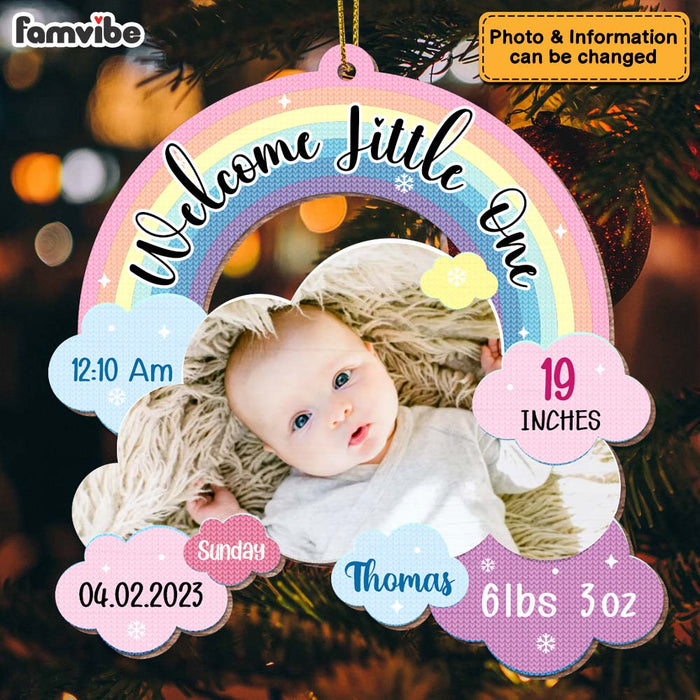 Personalized Newborn Baby Gift Welcome Little One Photo Ornament 27955 1