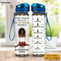 Personalized Gift For Daughter Yoga Punching People Is Frowned Upon Tracker Bottle 27956 thumb 1
