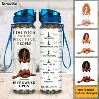 Personalized Gift For Daughter Yoga Punching People Is Frowned Upon Tracker Bottle 27956 thumb 1