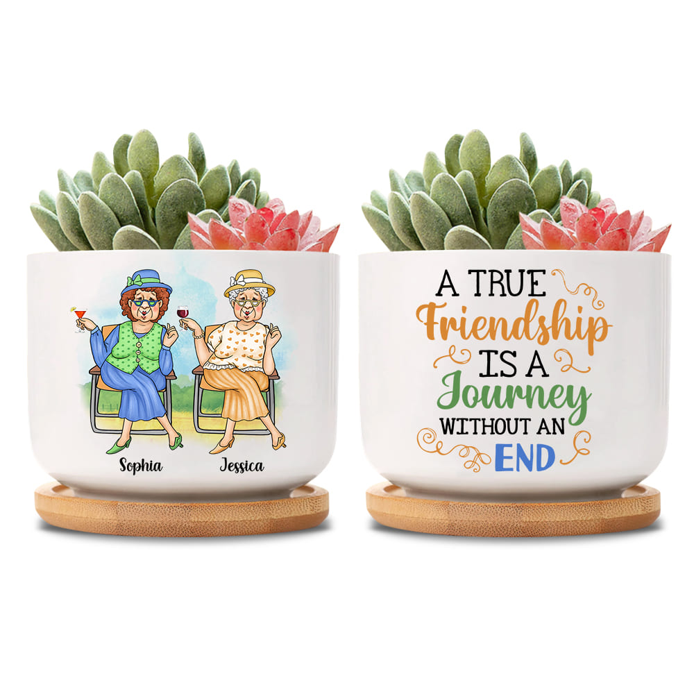Personalized Gift For Friends True Friendship Is A Journey Plant Pot 27957 Primary Mockup