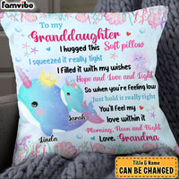 Personalized Birthday Gift For Granddaughter Adorable Narwhal Pillow 27961 thumb 1