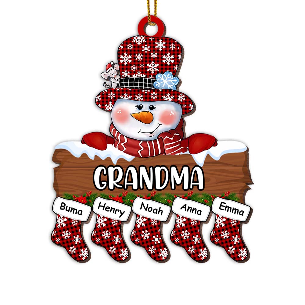 Personalized Christmas Gift For Grandma Snowman Stocking Ornament 27964 Primary Mockup