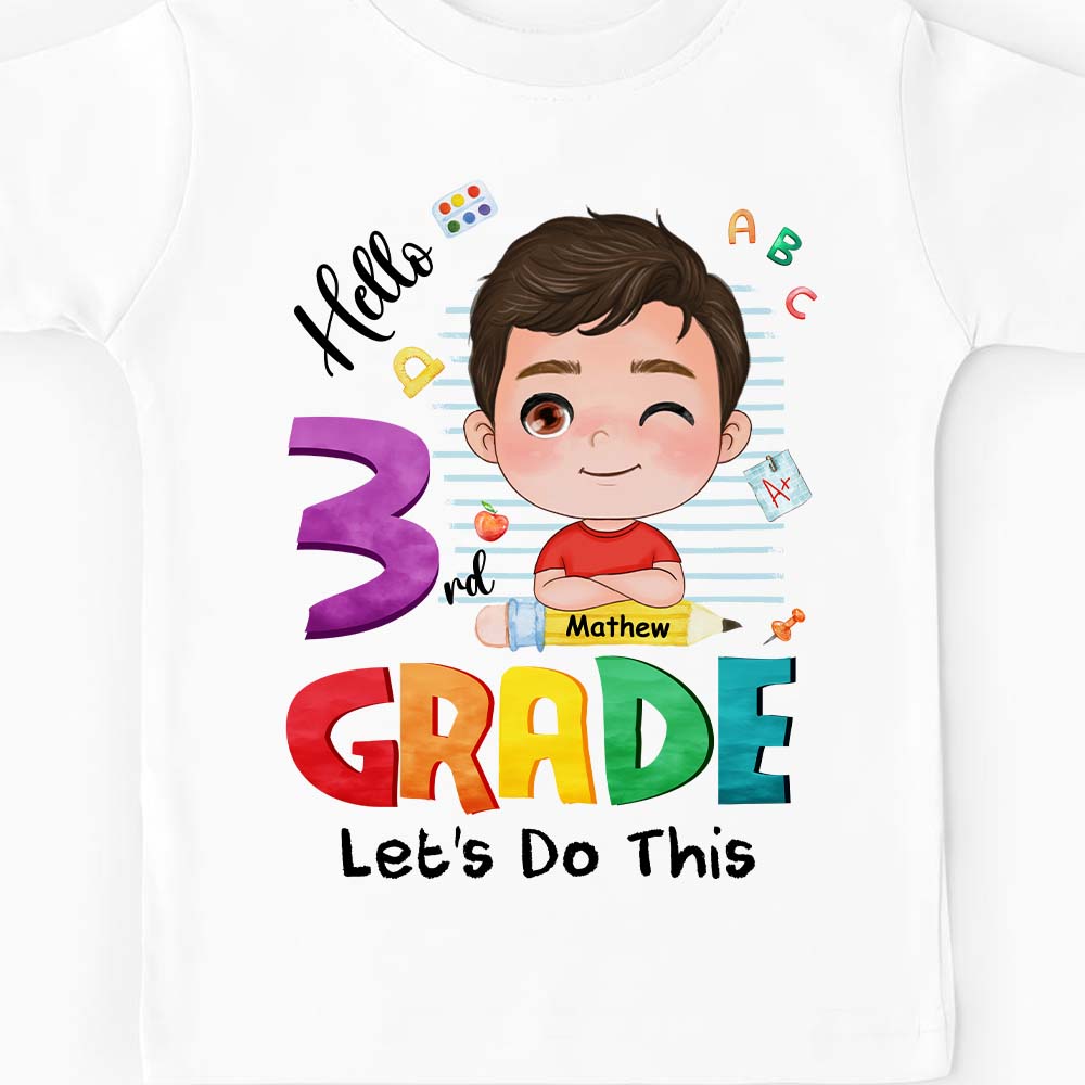 Personalized Gift For Grandson Third Grade Let's Do This Kid T Shirt 27975 Mockup 2