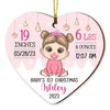 Personalized Birth Stat Baby's First Christmas Heart Ornament 27976 1
