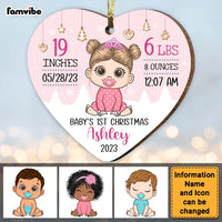 Personalized Birth Stat Baby's First Christmas Heart Ornament 27976 thumb 1
