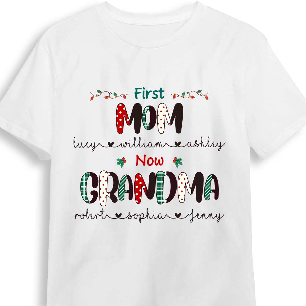 Personalized Gift For Nana First Mom Now Grandma Polkadot Shirt Hoodie Sweatshirt 27987 Primary Mockup