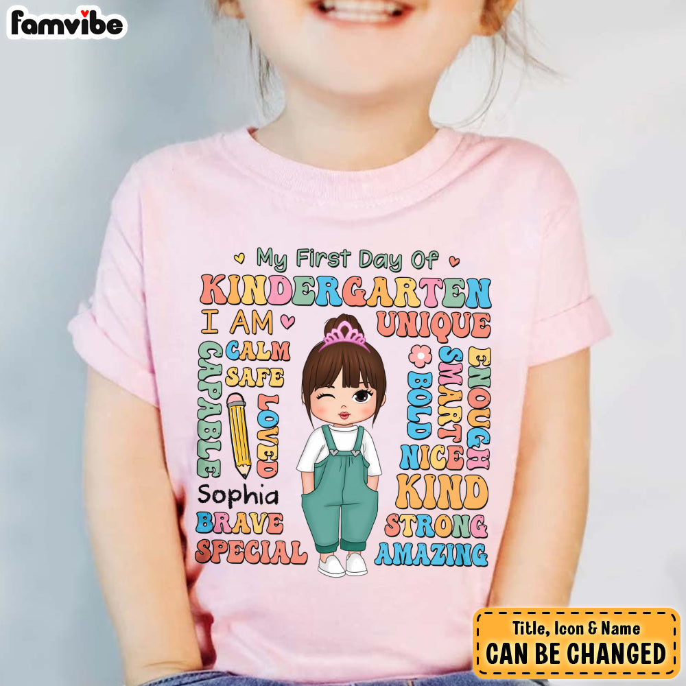 Personalized Back To School Gift For Granddaughter Affirmation Kid T Shirt 27989 Mockup White