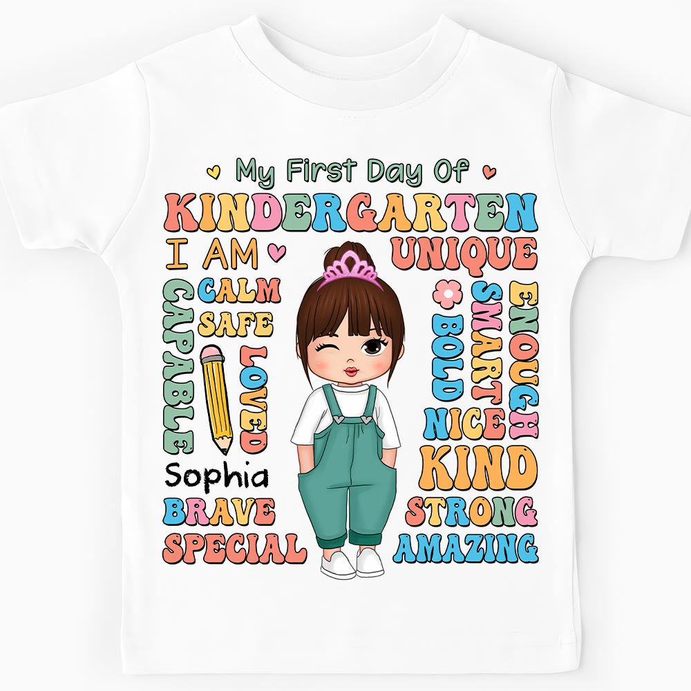 Personalized Back To School Gift For Granddaughter Affirmation Kid T Shirt 27989 Mockup White