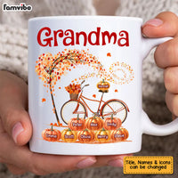 Personalized Gift For Grandma Bicycle With Pumpkins Fall Season Mug 27996 thumb 1