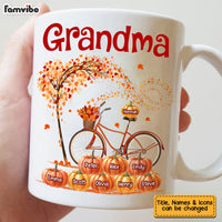 Personalized Gift For Grandma Bicycle With Pumpkins Fall Season Mug 27996 thumb 1