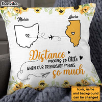 Personalized Distance Means So Little Old Friend Pillow 27999 thumb 1