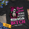 Personalized Skull Girl Breast Cancer T Shirt AG254 85O47 1