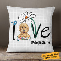 Personalized Dog Mom Life Pillow JR254 67O58 (Insert Included) thumb 1
